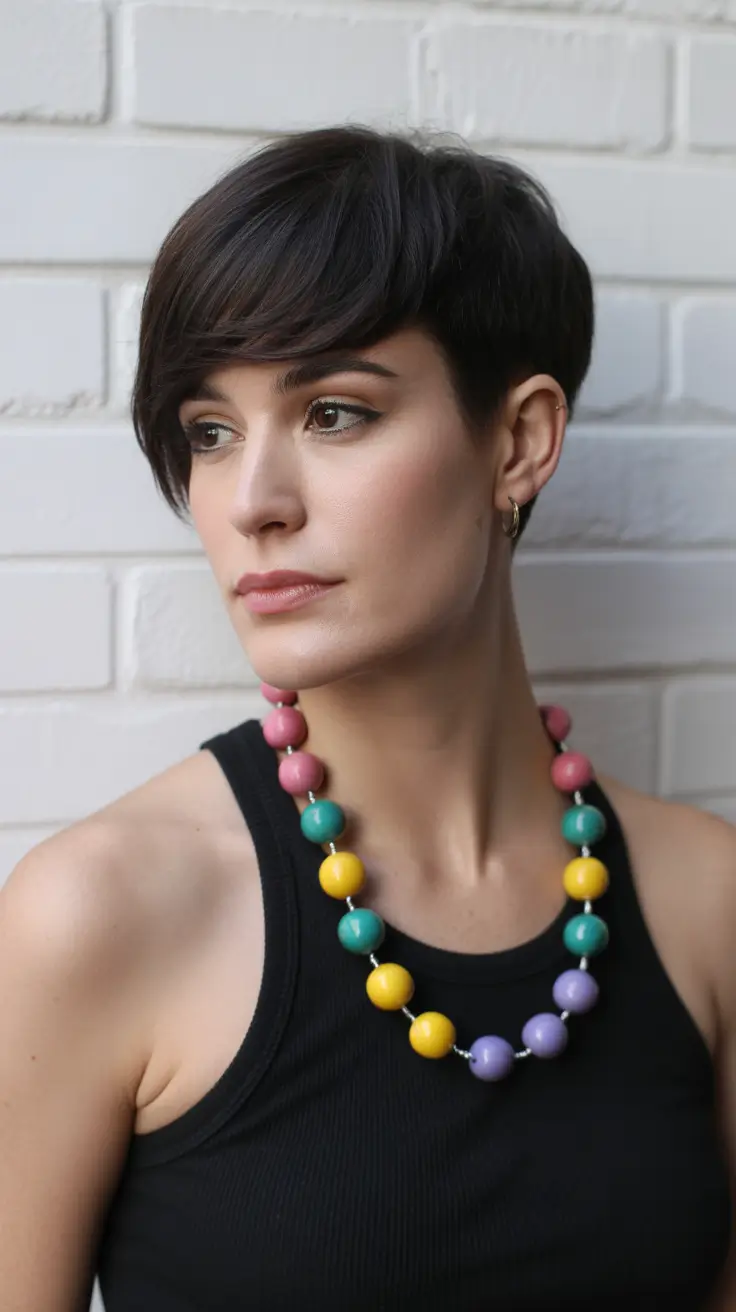 short haircuts for women 2026 Asymmetric Pixie with Polished Sweep