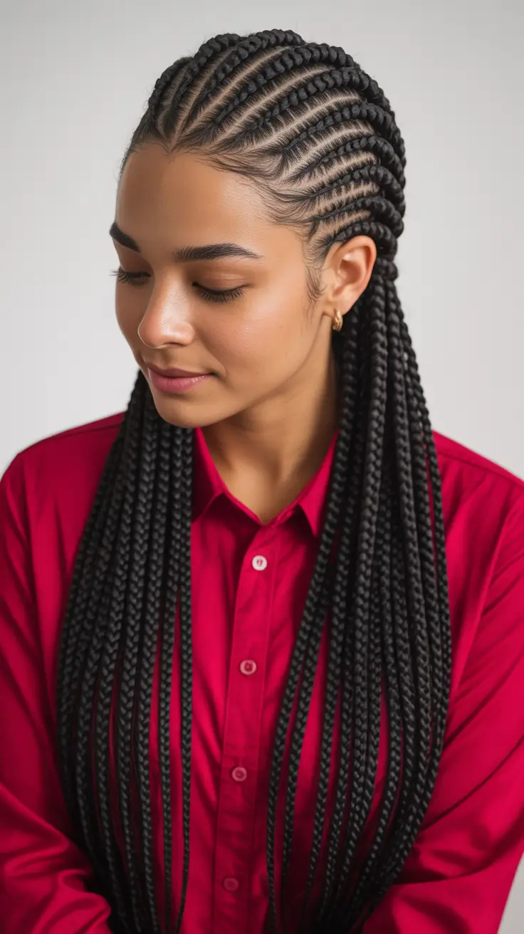Braided hairstyles for women 2026 Intricate Straight-Back Precision Braids