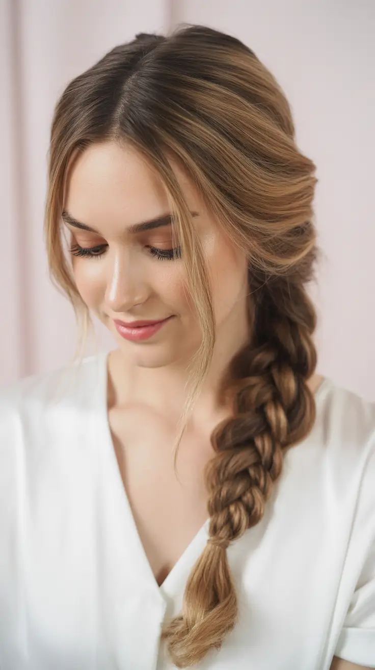 Braided hairstyles for women 2026 Soft Side Braid with Gentle Face-Framing Layers