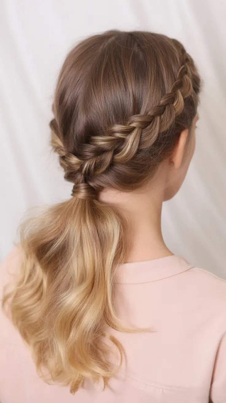 Braided hairstyles for women 2026 Braided Crown Pony with Soft Volume