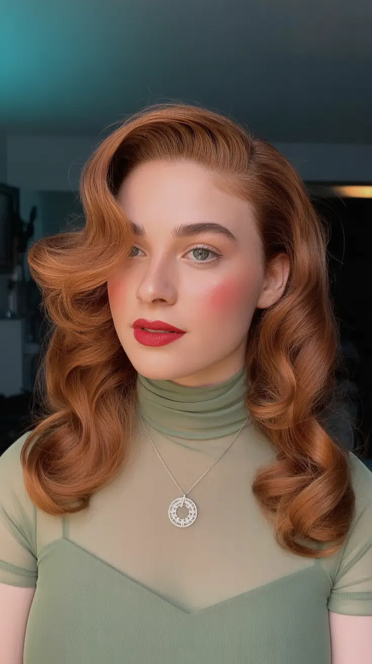 caramel hair color 2026 Retro Gingerbread Waves