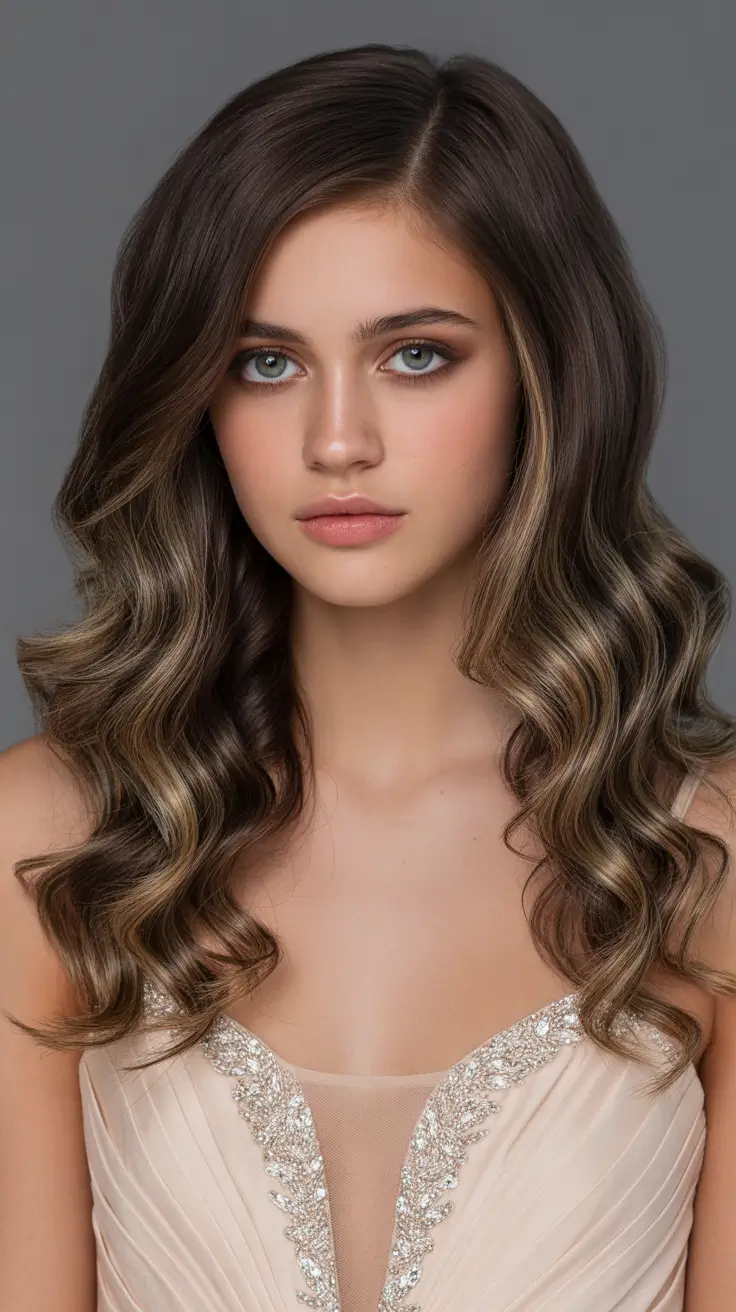 Chic side part hairstyles 2026 Chocolate-Ribbon Curls with a Defined Side Part