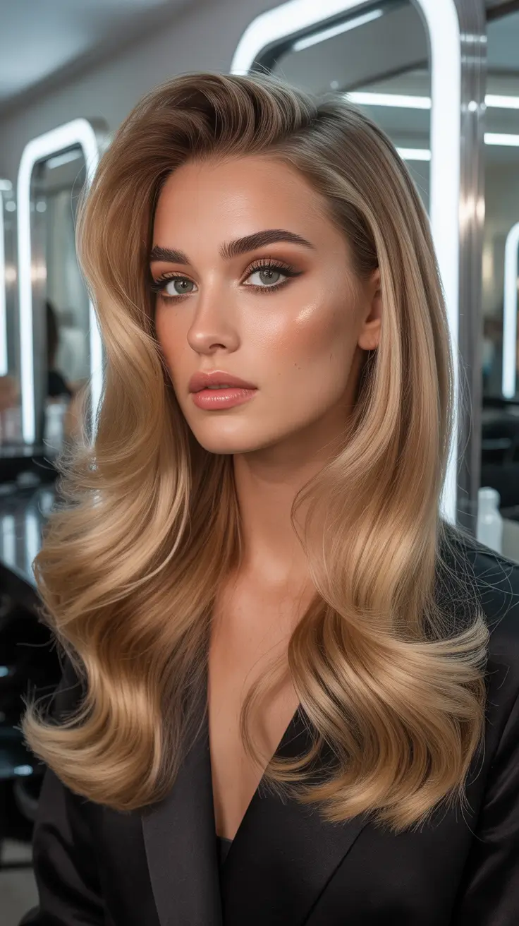 Chic side part hairstyles 2026 High-Volume Blonde Side Sweep with Luxurious Waves
