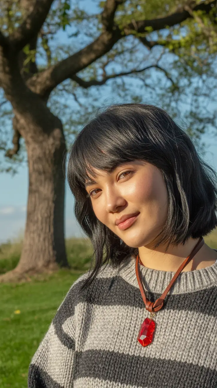 Cute hairstyle ideas 2026 Soft Straight Bob with Airy Bangs