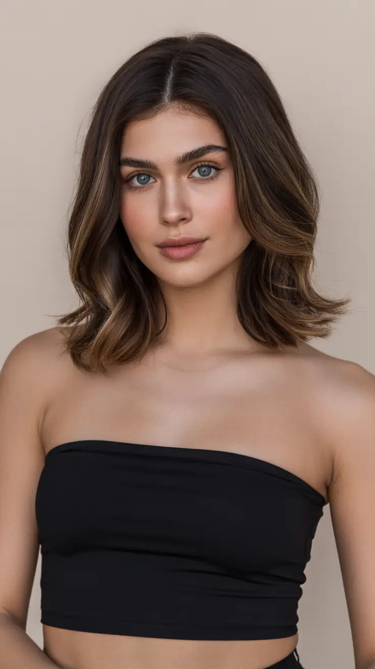Hairstyles for medium length hair 2026 - Soft Volume Medium Cut with Subtle Warm Highlights