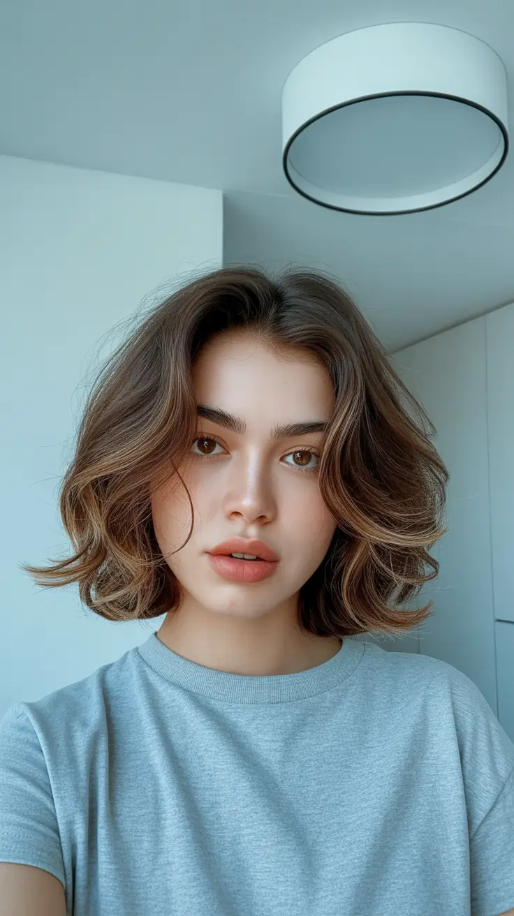 Hairstyles for medium length hair 2026 - Airy Curled Medium Bob with Playful Movement