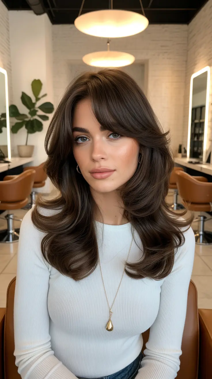 Hairstyles for medium length hair 2026 - Layered Volume with Soft Curtain Movement