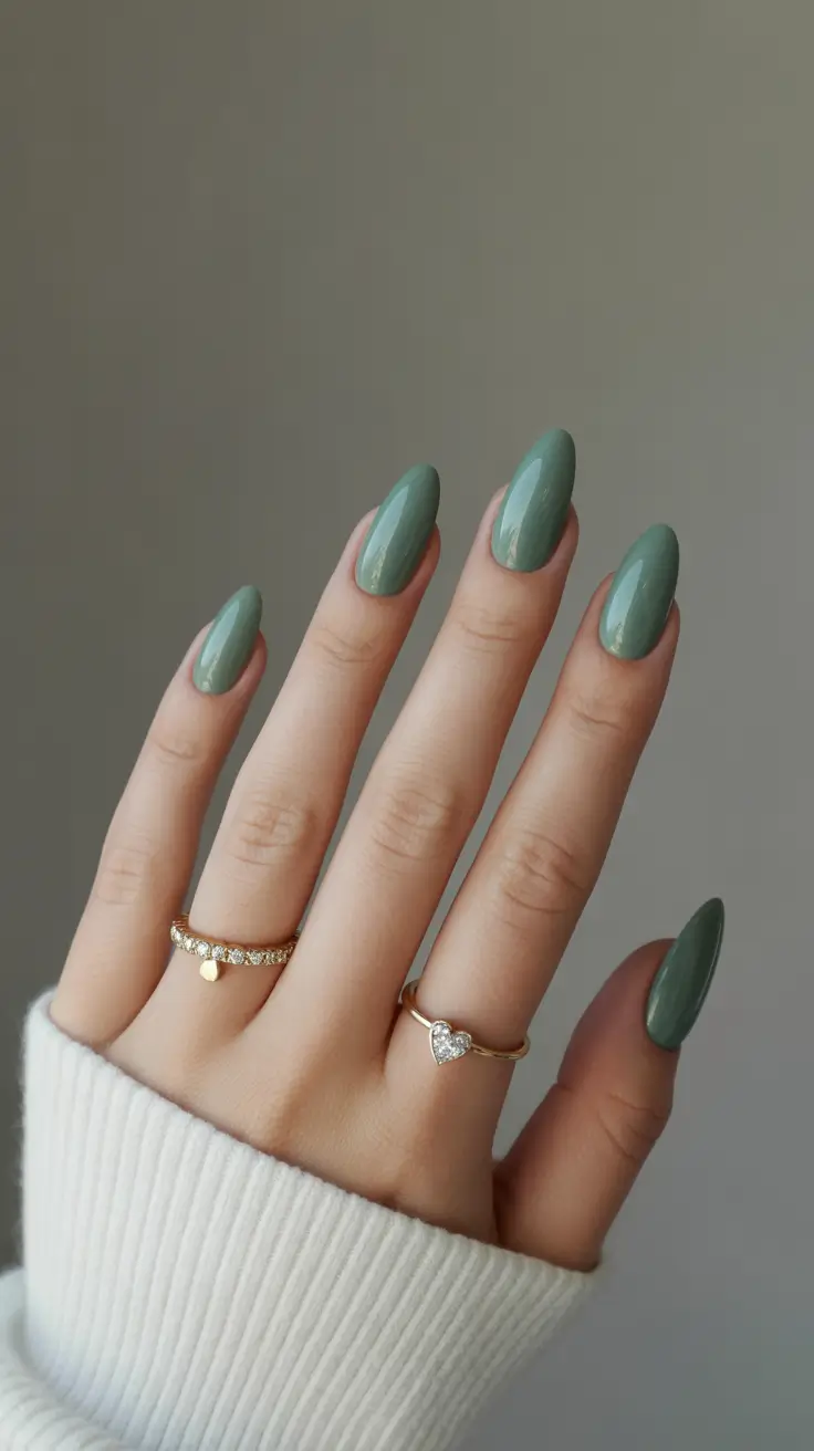 neutral nails for work 2026 Sage Almond Neutrals