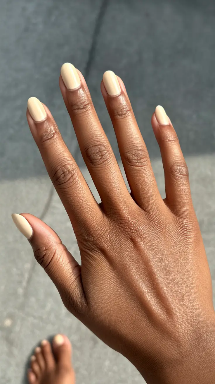 neutral nails for work 2026 Soft Buttercream Minimalism