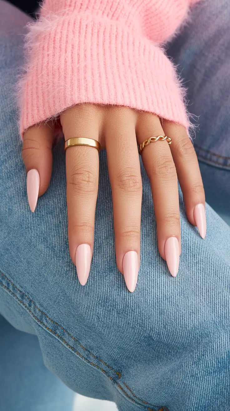 neutral nails for work 2026 Soft Petal Pink