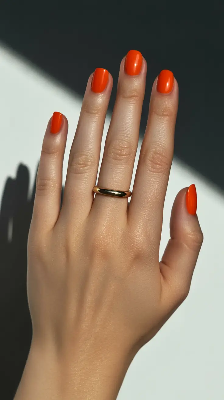popular nail colors 2026 Tangerine Citrus Pop