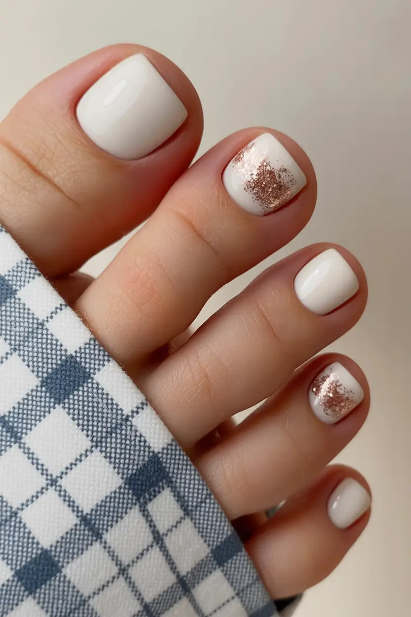 popular toe nail colors 2026 White Cocoa Shine