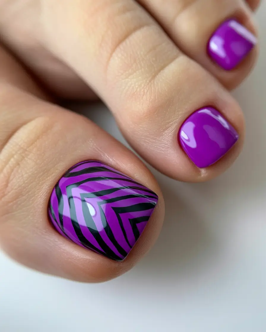 popular toe nail colors 2026 Purple Pop Graphic