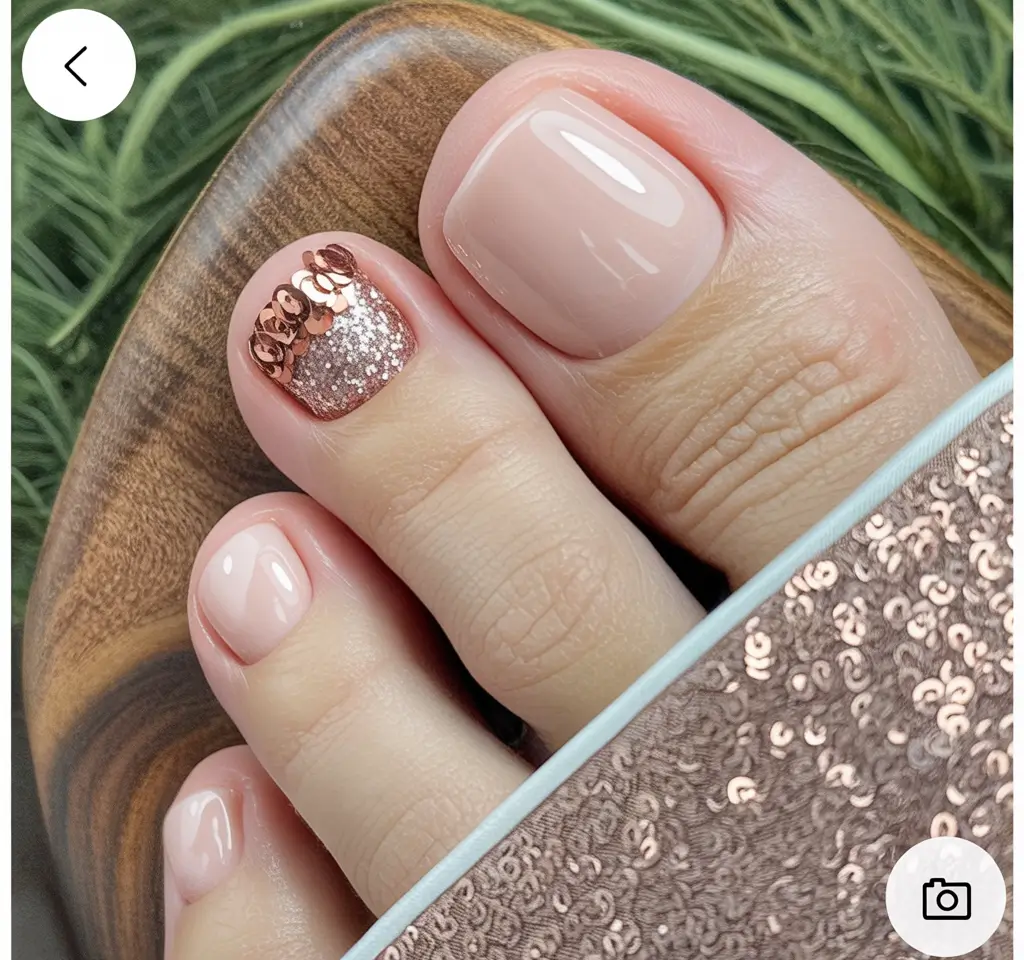 popular toe nail colors 2026 Rose Champagne Shine