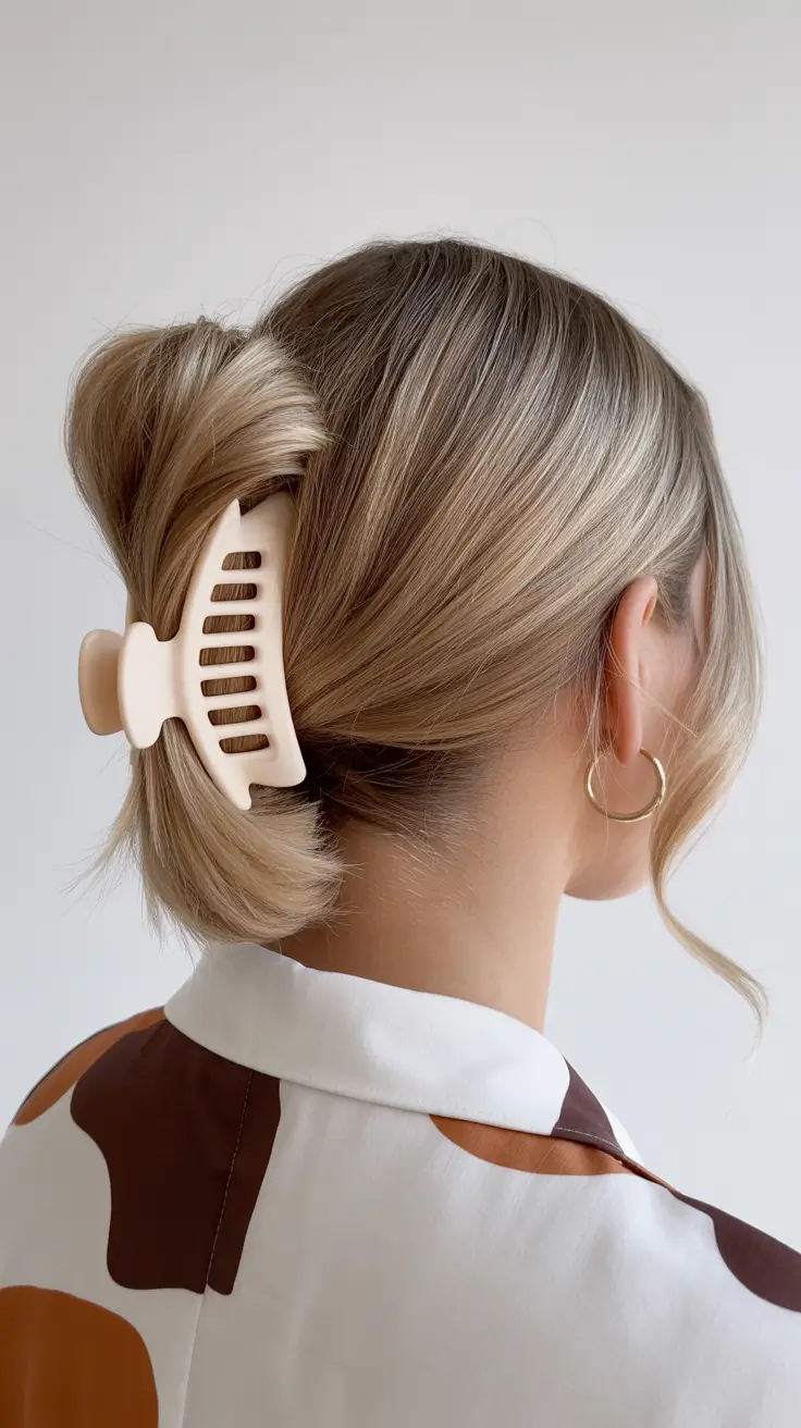 Quick hairstyle ideas 2026 Soft Claw-Clip Twist with Loose Ends