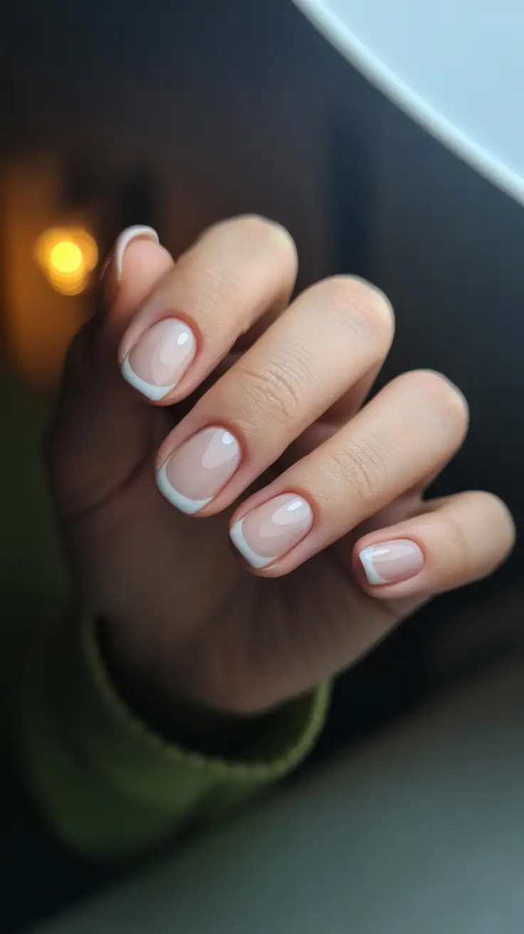 simple short acrylic nails 2026 Soft Curved French for Modern Minimalists