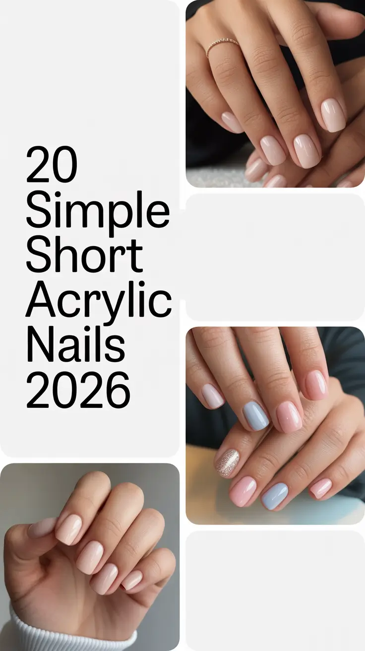 Simple Short Acrylic Nails 2026: Trendy Cute Designs, French Tips, Red Looks, and Fresh Inspiration