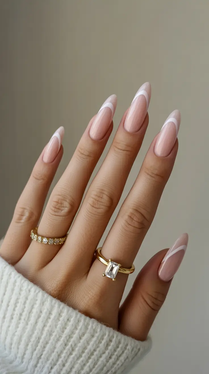 stylish french nails 2026 Soft White Curve French for Minimal Purists