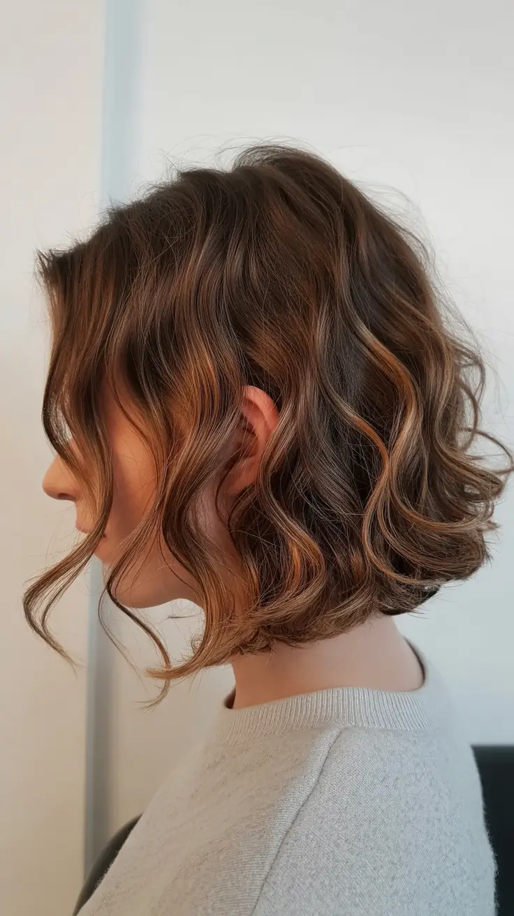 Stylish natural hairstyles 2026 Short Wavy Bob With Subtle Dimension