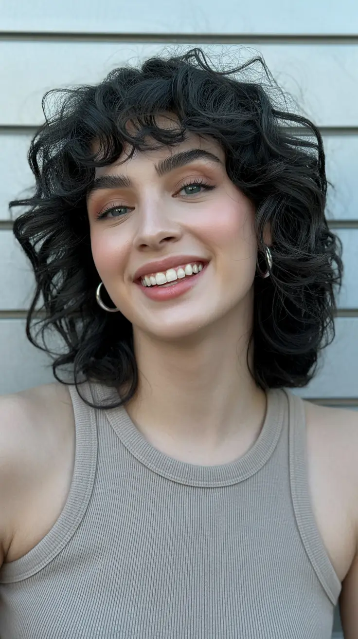 Stylish natural hairstyles 2026 Curly Shag With Soft Fringe