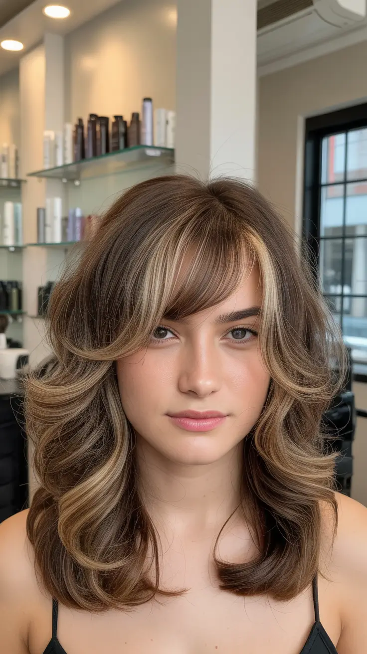 Stylish natural hairstyles 2026 Layered Blowout With Soft Curtain Bangs