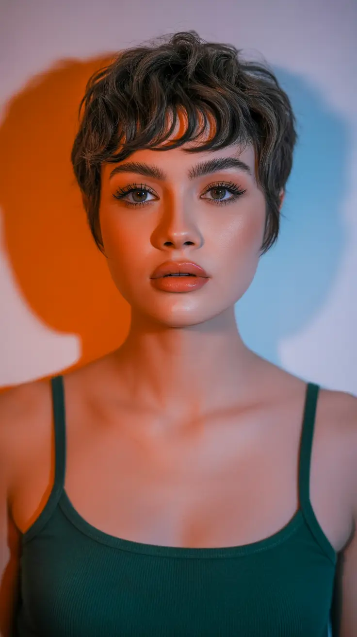 Stylish pixie hairstyles 2026 Soft Micro-Curled Pixie With Youthful Fringe