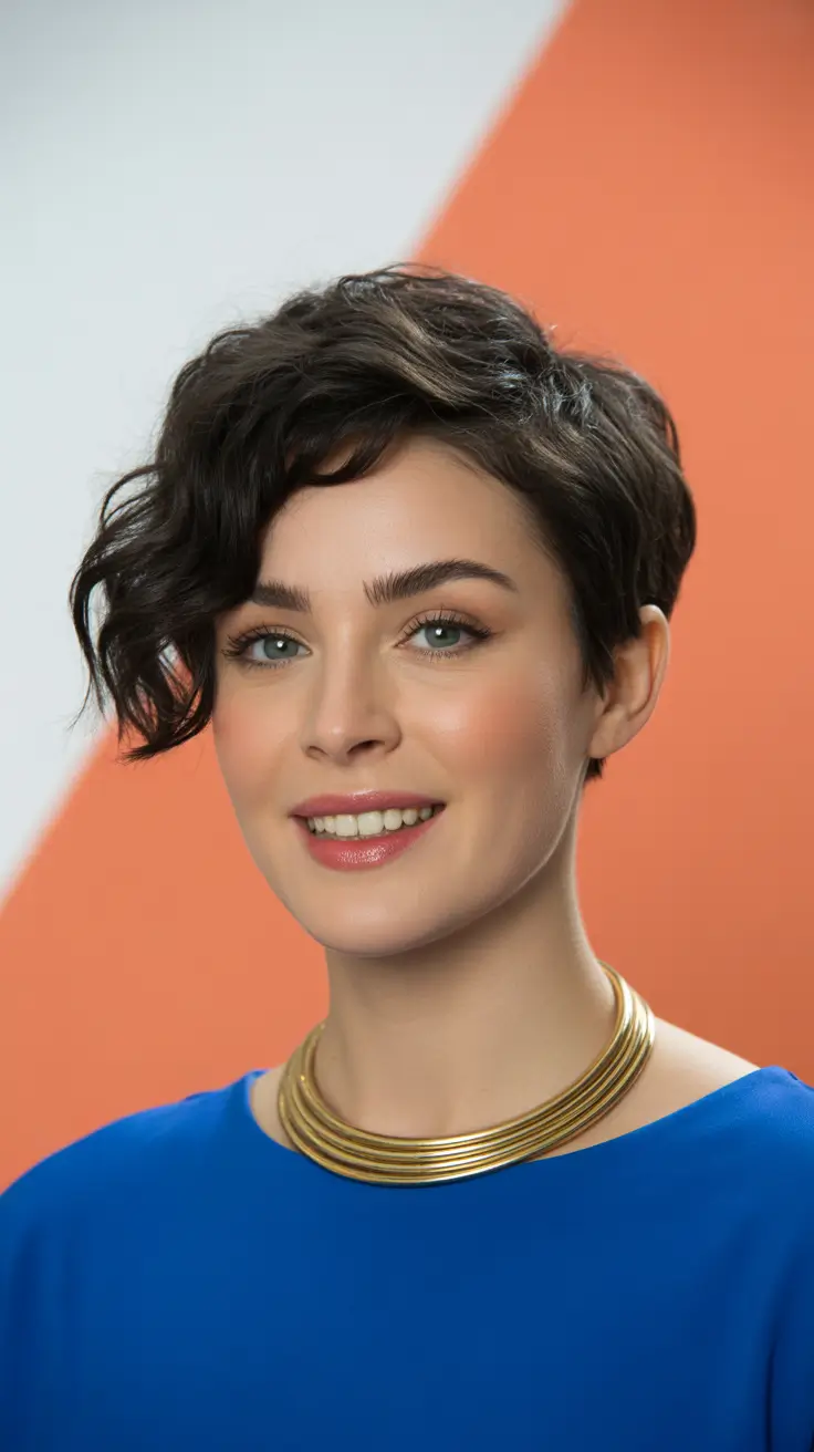 Stylish pixie hairstyles 2026 Side-Swept Waves With Edgy Pixie Attitude