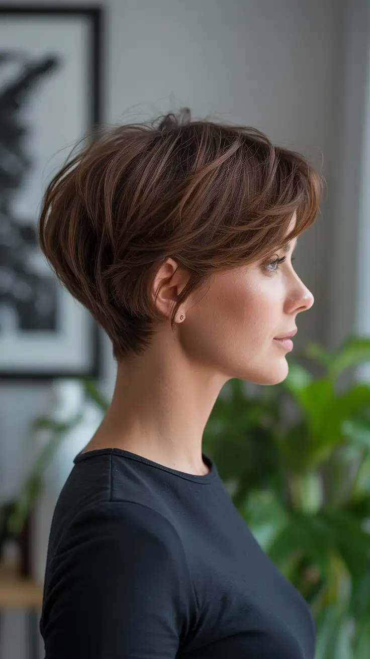 Stylish pixie hairstyles 2026 Softly Volumized Pixie With Elegant Crown Lift