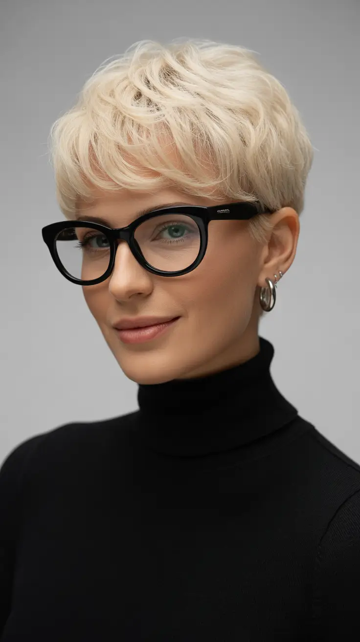 Stylish pixie hairstyles 2026 Textured Blonde Pixie With Feathered Layers