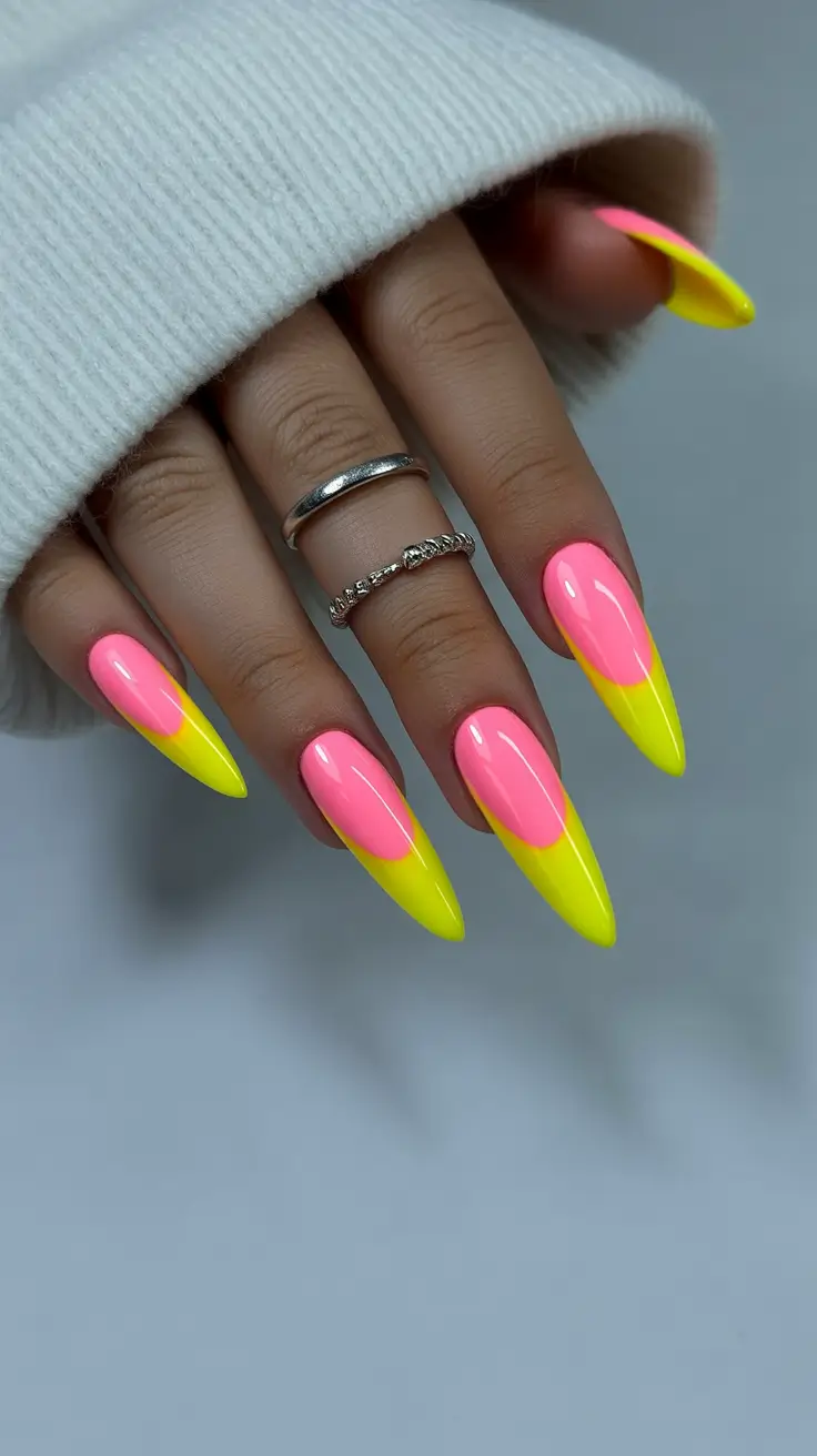 stiletto-nails High-Gloss Neon Fusion