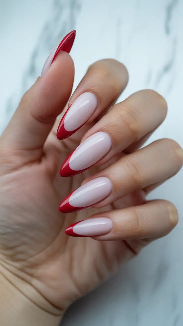 stiletto-nails Cherry Silhouette French Tips