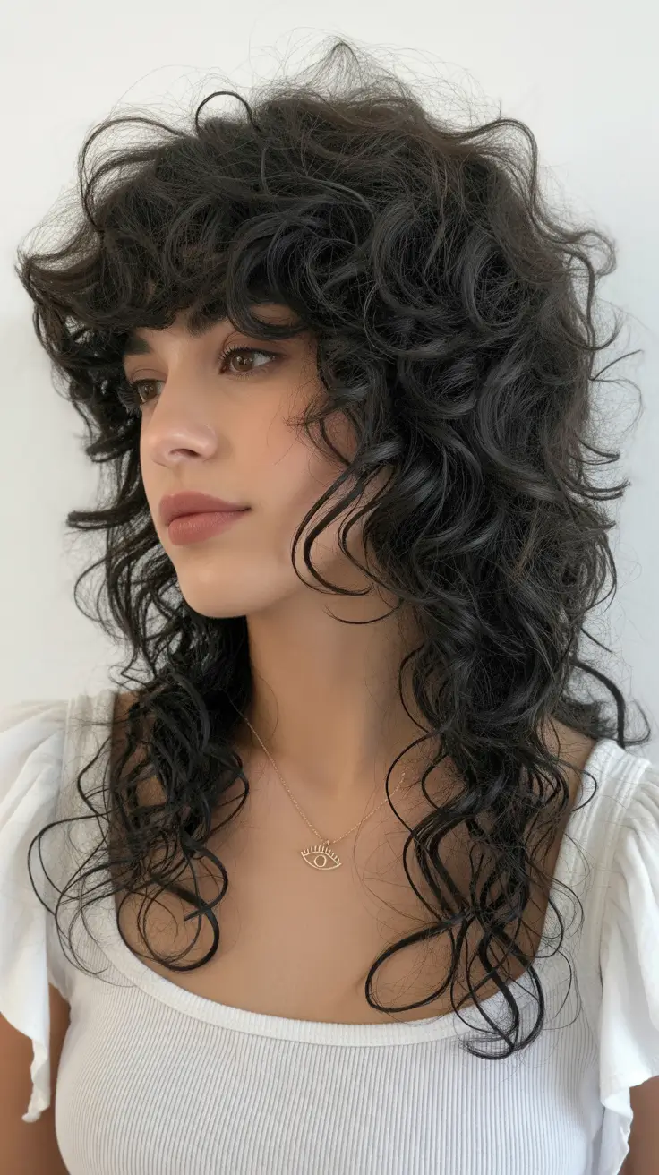 Top haircuts for long hair 2026 Curly Shag Revival