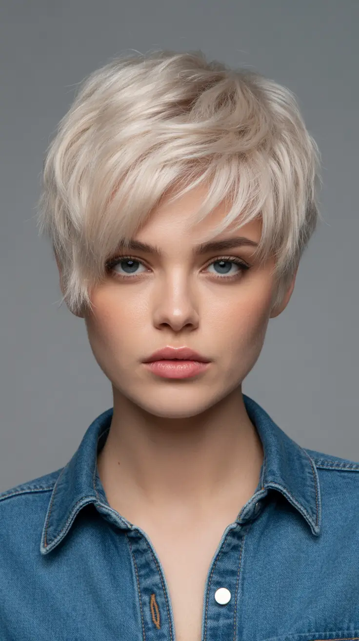 asymmetrical pixie haircut platinum cloud pixie