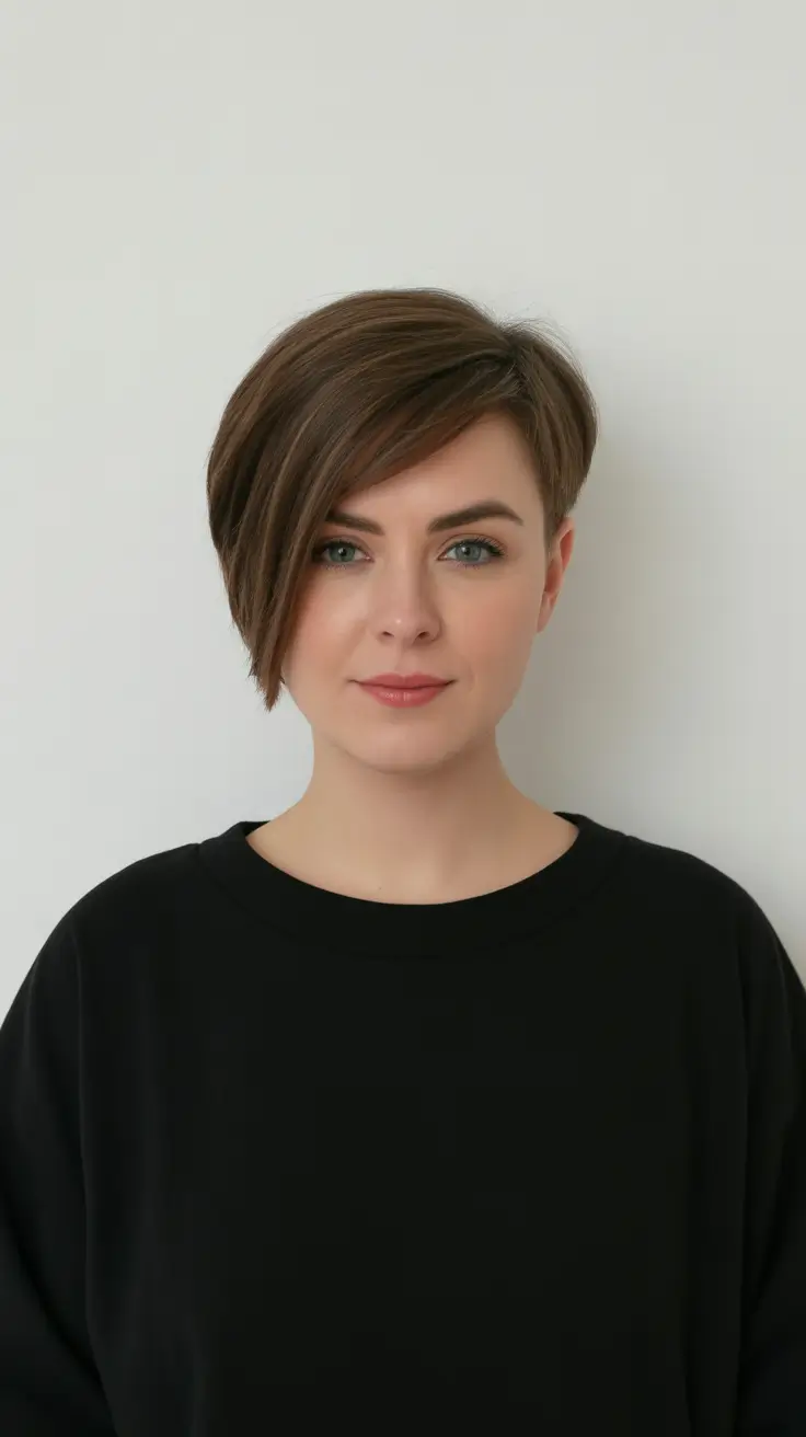 asymmetrical pixie haircut casual chic pixie with long sweep
