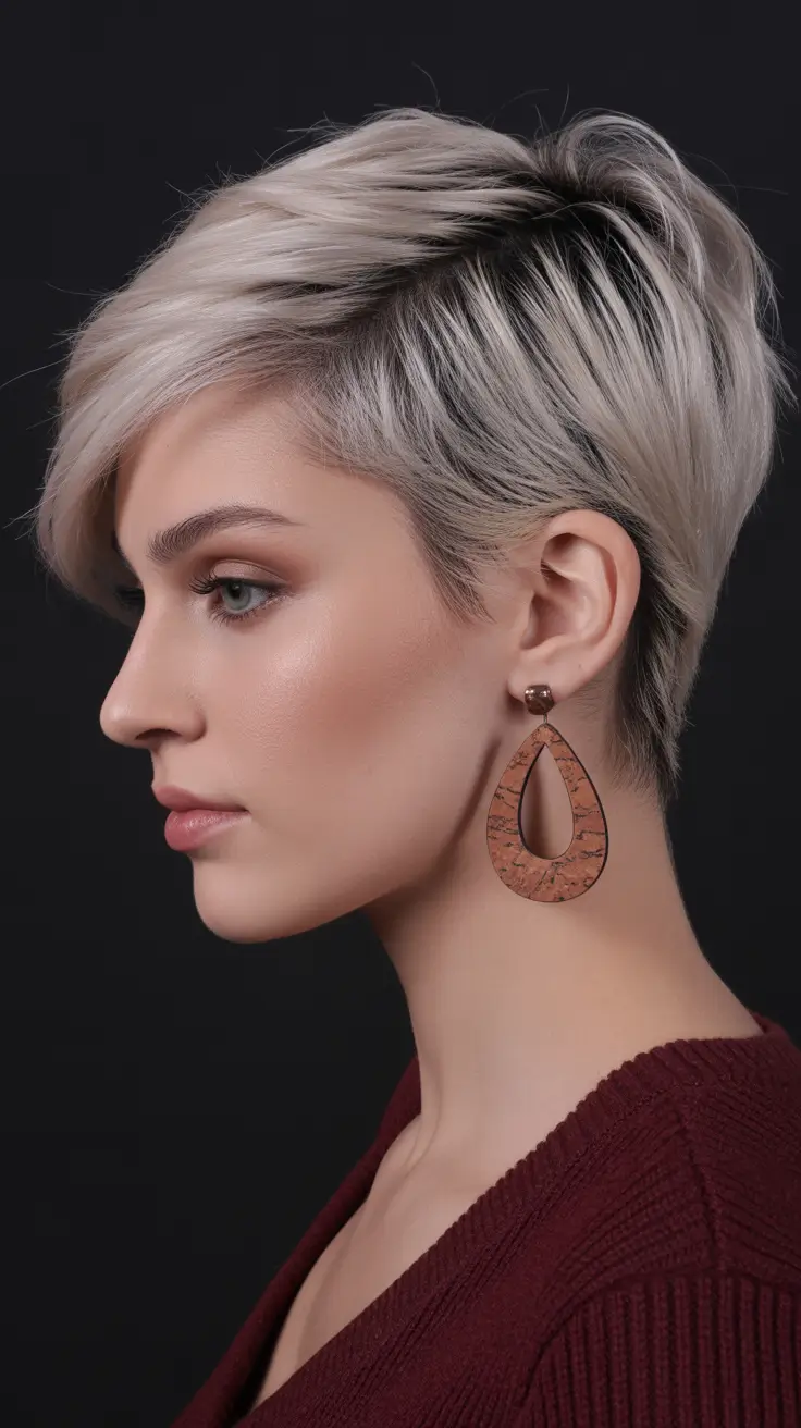 asymmetrical pixie haircut platinum edge undercut precision