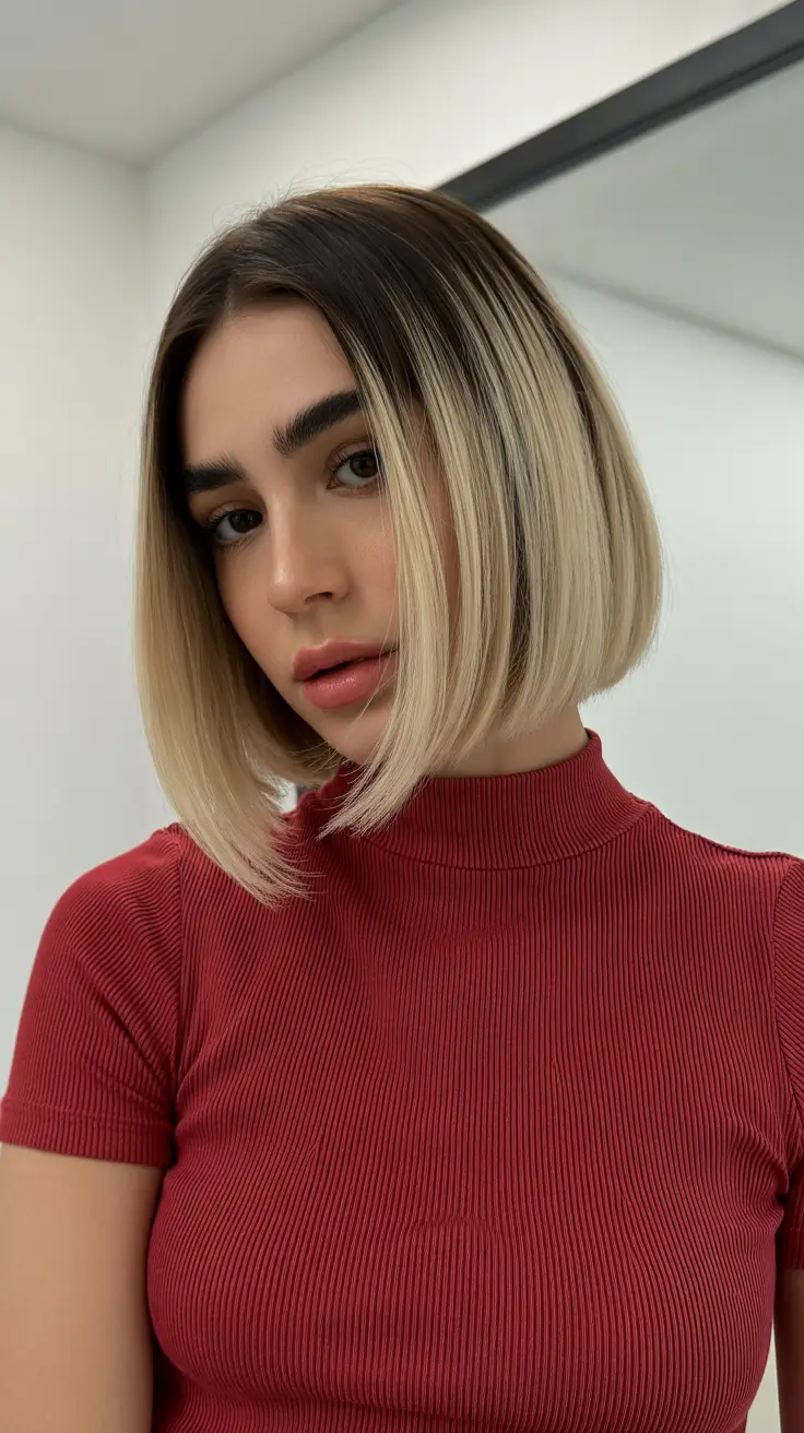 bob haircut long Soft Blonde Fade