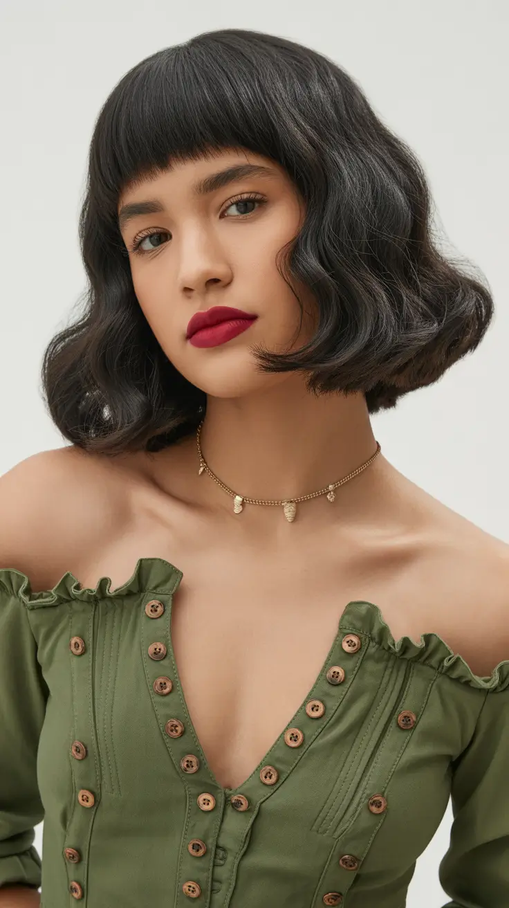wavy bob haircut Retro Romance Waves