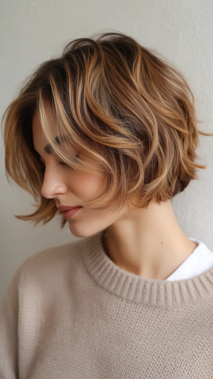 bob haircut with layers Golden Shag Revival