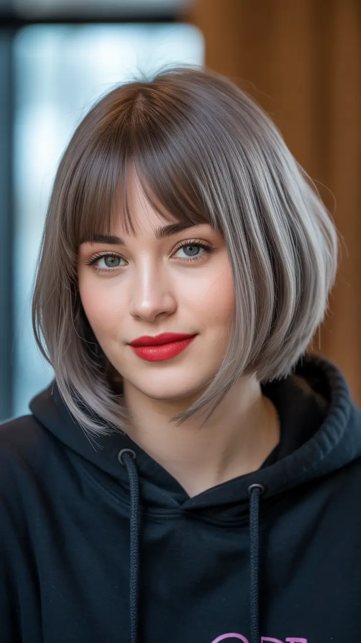 bob haircut medium Smoky Silver Aura