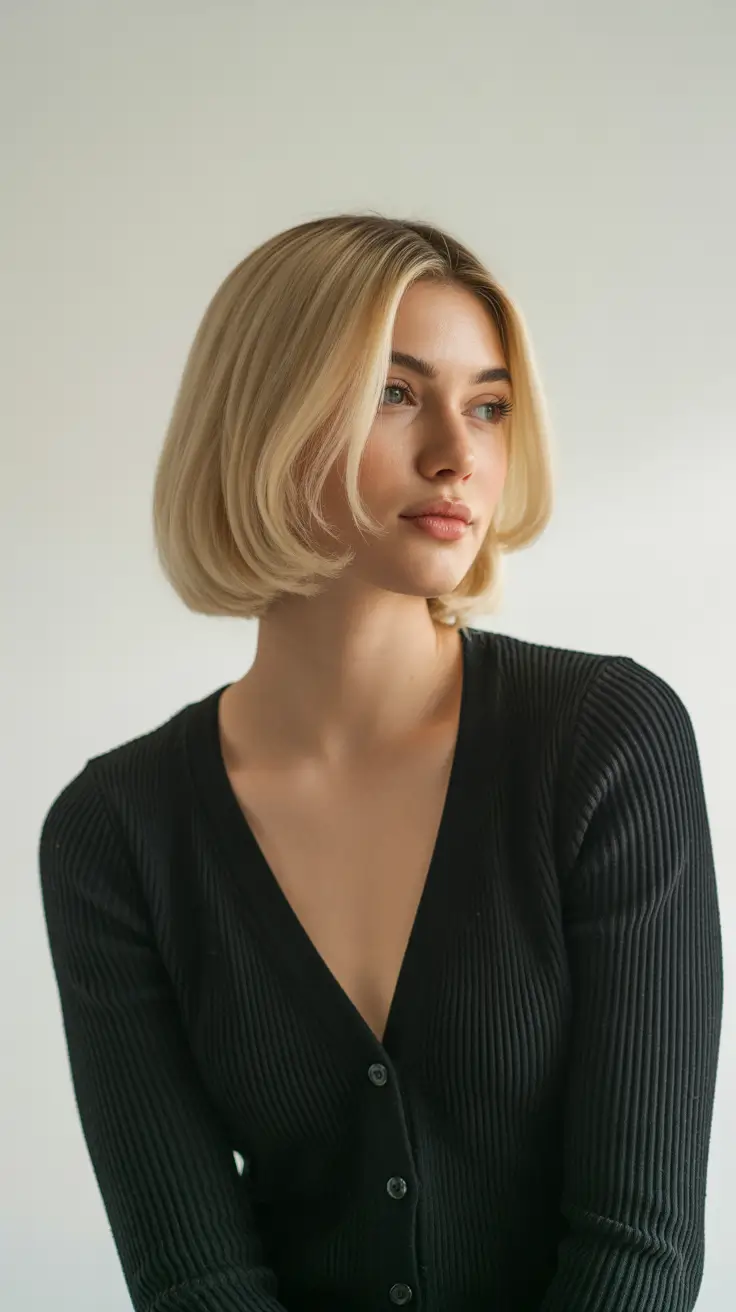 bob haircut for round face Classic French Bob Revival