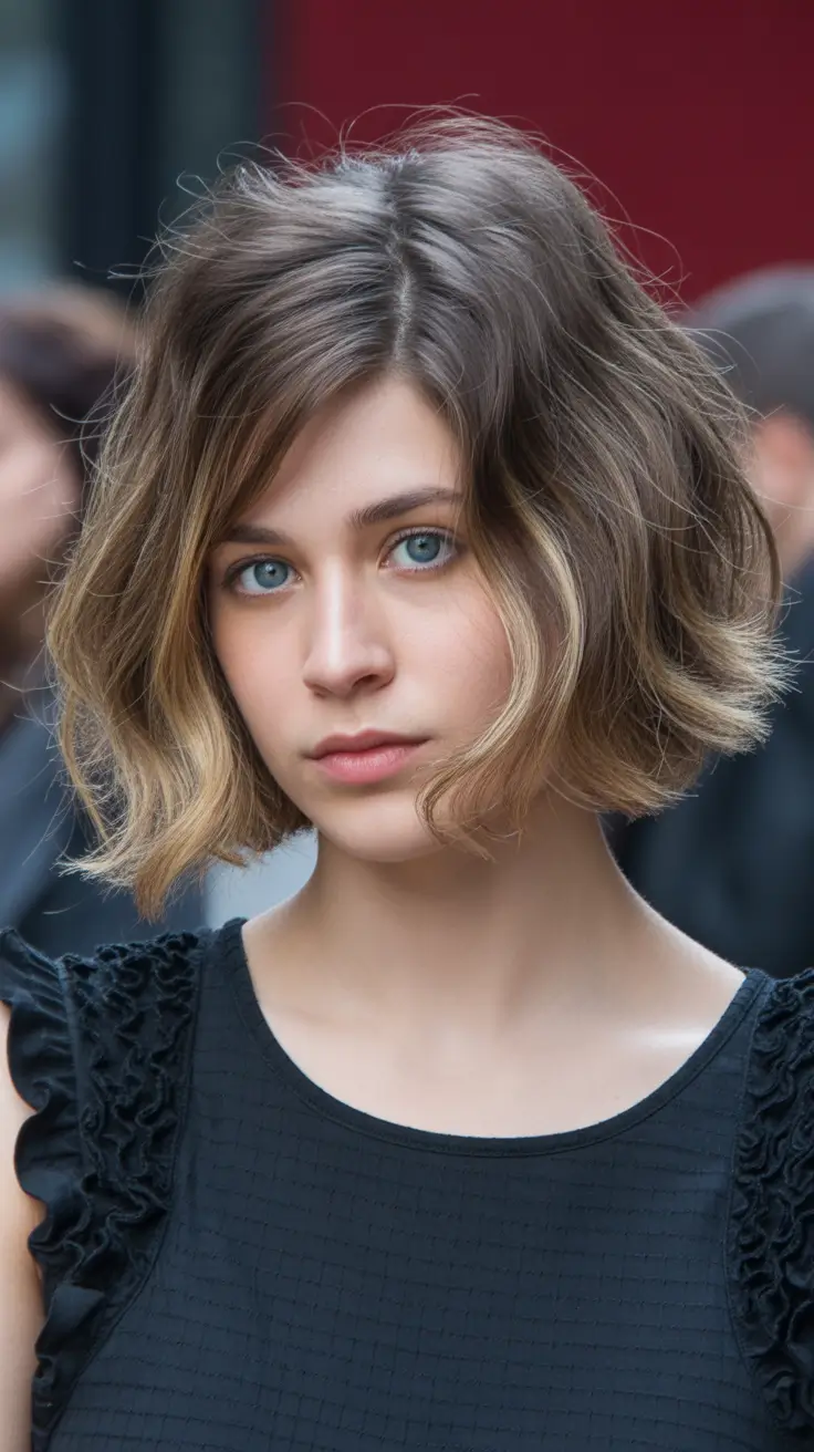 choppy bob haircuts 2026 Textured Bob with Subtle Volume