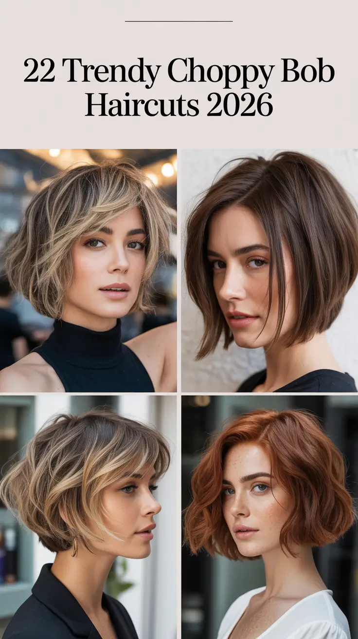 Trendy Choppy Bob Haircuts 2026: Modern, Textured & Effortless Styles for Every Woman