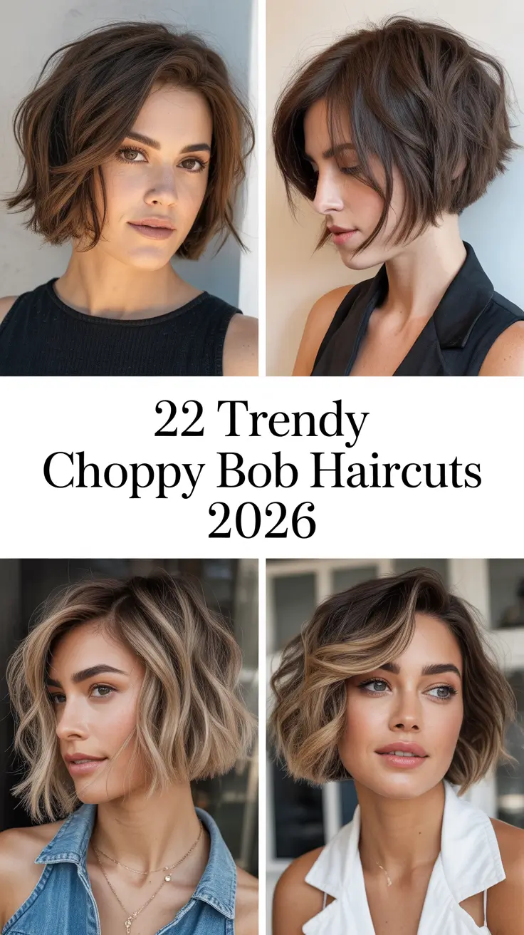 Trendy Choppy Bob Haircuts 2026: Modern, Textured & Effortless Styles for Every Woman
