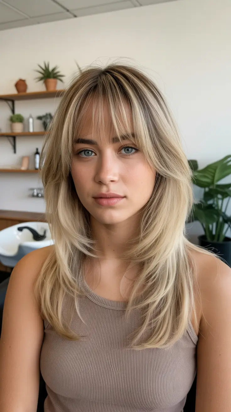 Trendy haircuts 2026 Butterfly Cut with Airy Blonde Layers