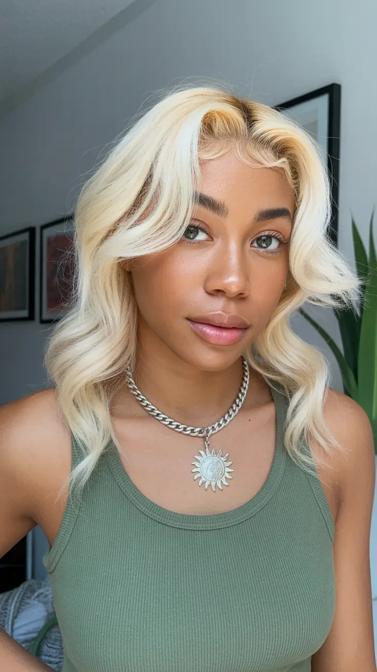 Trendy hairstyles for black women 2026 Soft Platinum Waves with Youthful Lift