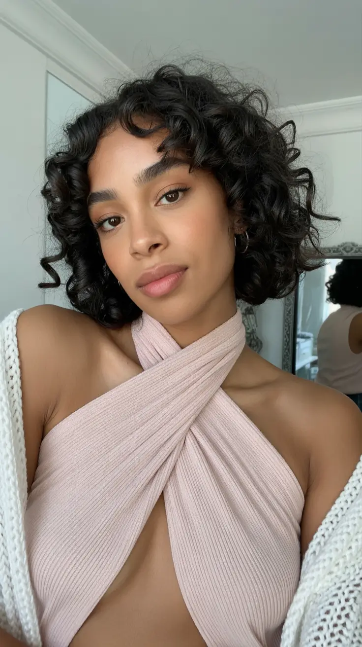 Trendy hairstyles for black women 2026 Soft Curly Bob with Airy Volume