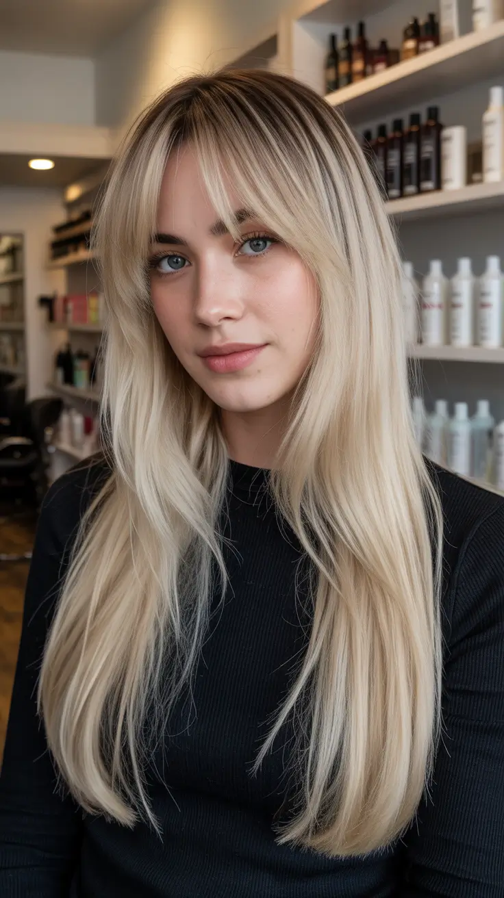 Trendy hairstyles with bangs 2026 Soft Blonde Layers