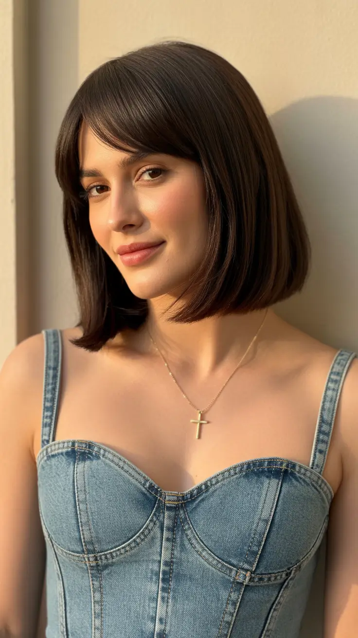 Trendy hairstyles with bangs 2026 Medium Bob
