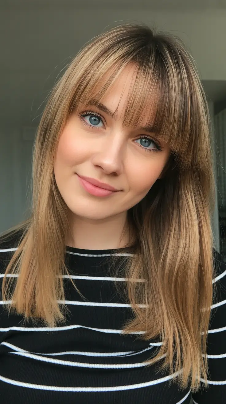 Trendy hairstyles with bangs 2026 Long Straight Hair with Front Bangs