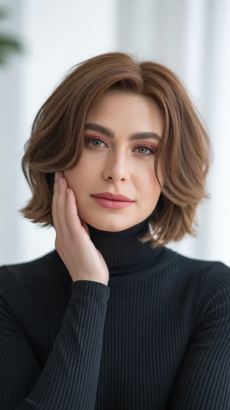 lob haircut straight Polished Caramel Lob with Classic Elegance